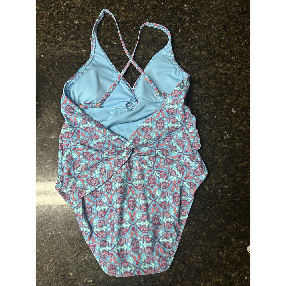 Bleu Rod Beattie Cross Back One Piece Swimsuit sz 10 - Picture 2 of 3